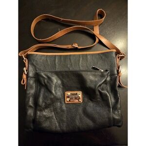 VALENTINA Italian Crossbody Shoulder Bag Womens Black Genuine Leather Italy